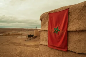 Moroccan dessert with flag