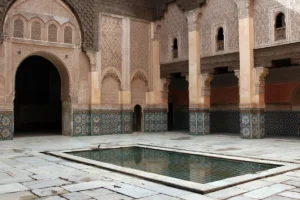 Ali Ben Youssef's old Koranic school in Marrakech has a serene atmosphere. The countless mosaics and colors are beautiful.