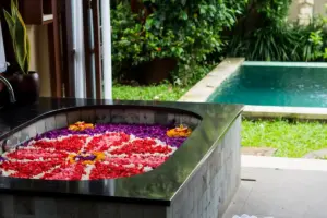 flower bath in our private villa in bali